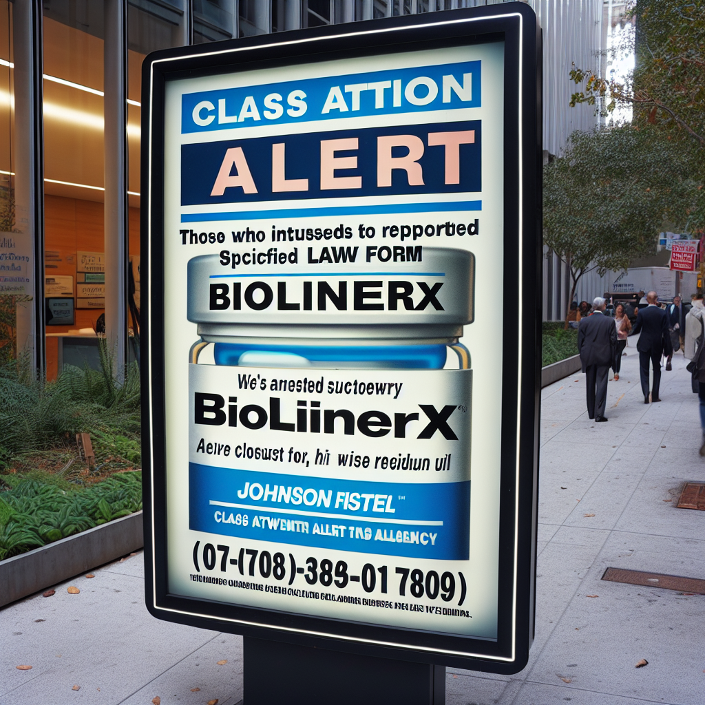 Alert for BioLineRx Class Action: Report Your Losses to Johnson Fistel